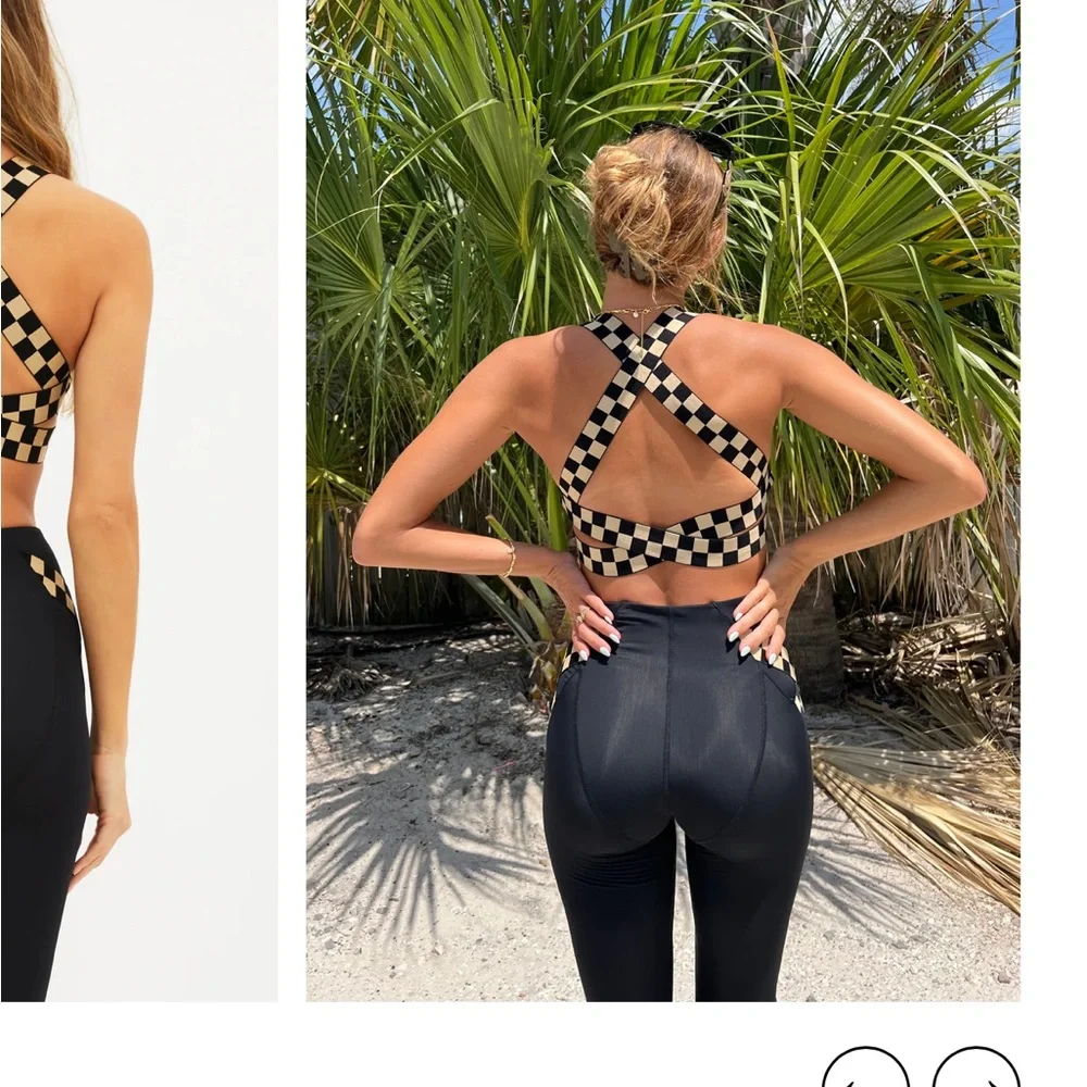Beach Riot Checker Top NWT - Picture 4 of 4